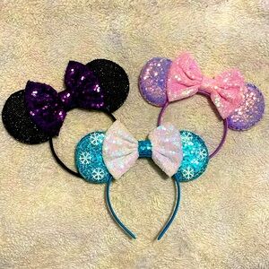 3 Minnie Mouse sequence headbands